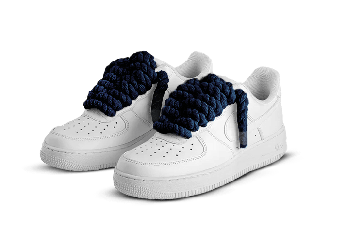 Nike Air Force 1 White Rope Laces 'Navy Blue'  – sneaker autêntico da CollectKicks