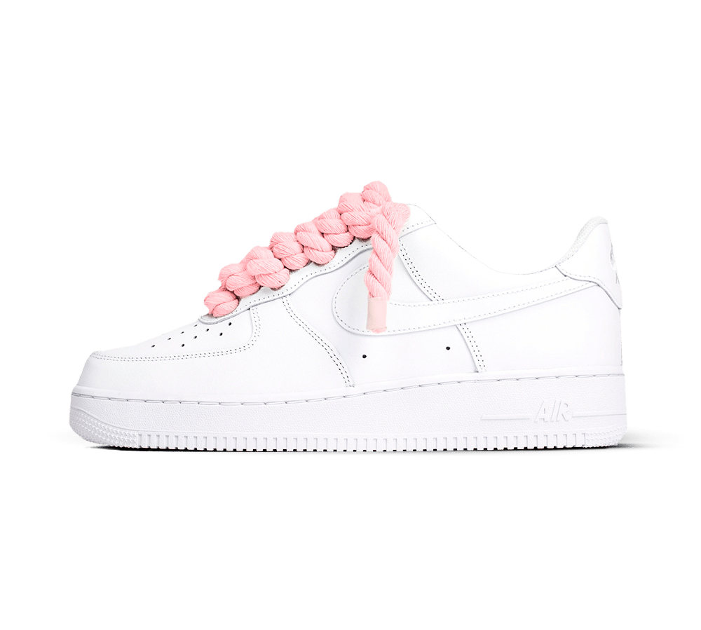 Nike Air Force 1 White Rope Laces 'Pink' | CollectKicks