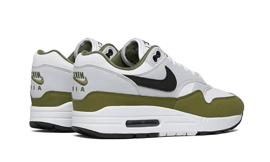 Nike Air Max 1 White Black Medium Olive  – sneaker autêntico da CollectKicks