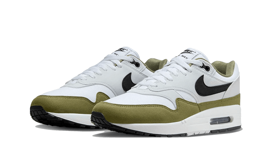 Nike Air Max 1 White Black Medium Olive  – sneaker autêntico da CollectKicks
