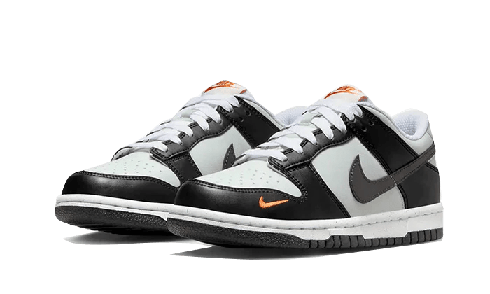 Nike Dunk Low Black Total Orange Mini Swoosh - 