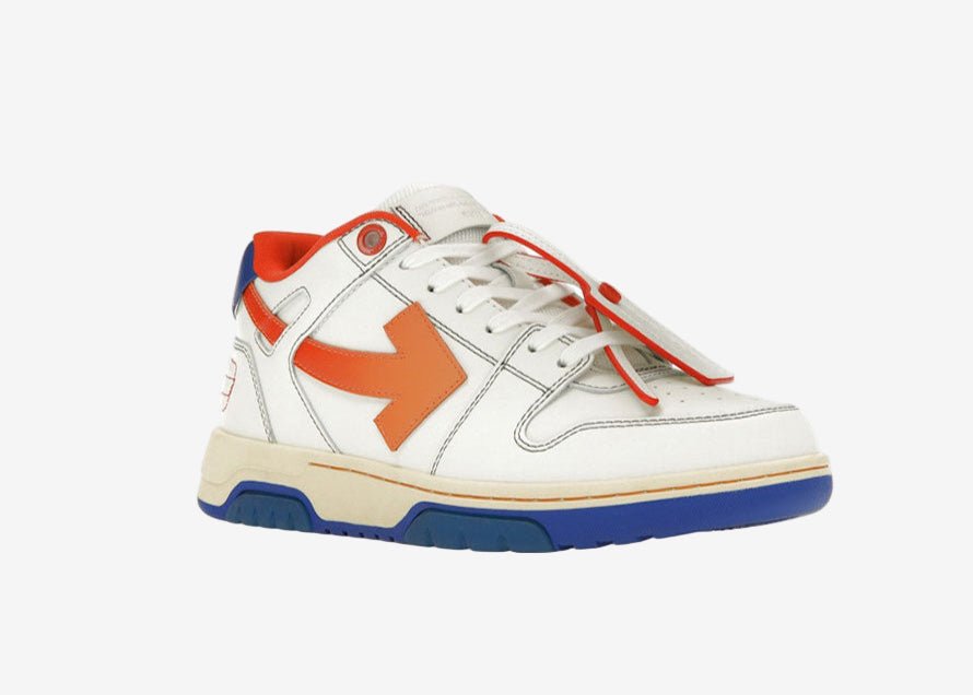 OFF - WHITE Out Of Office OOO Low Tops White Orange Blue Contrast Stitching  – sneaker autêntico da CollectKicks
