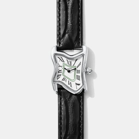 SQUARE MELTING WATCH SMALL SILVER | BLACK STRAP  – sneaker autêntico da CollectKicks