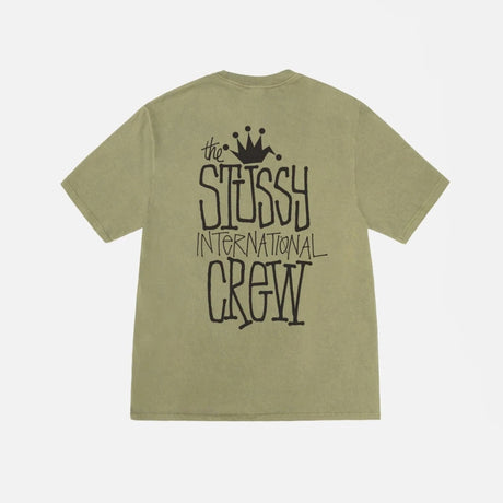Stüssy Crown International Olive Pigment Dyed Tee  – sneaker autêntico da CollectKicks