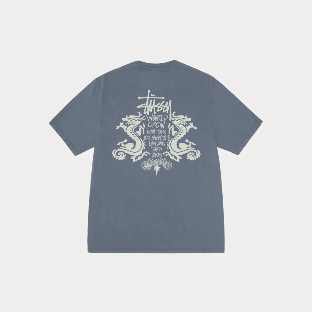 Stüssy Double Dragon Tee Pigment Dyed Navy  – sneaker autêntico da CollectKicks