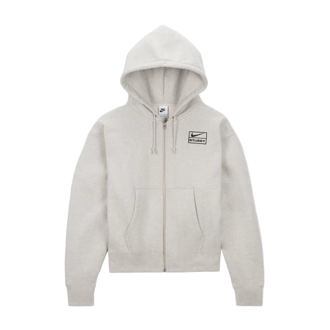 Stüssy x Nike Full-Zip Fleece Hoodie ´Grey Heather´ | CollectKicks