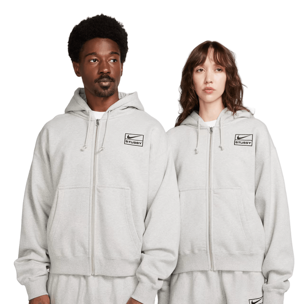 Stüssy x Nike Full - Zip Fleece Hoodie ´Grey Heather´  – sneaker autêntico da CollectKicks