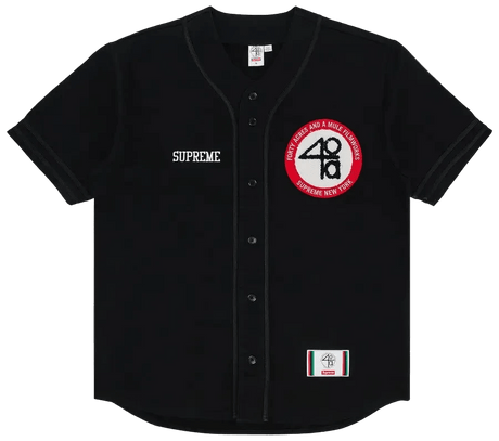 Supreme 40 Acres Twill Baseball Jersey Black  – sneaker autêntico da CollectKicks