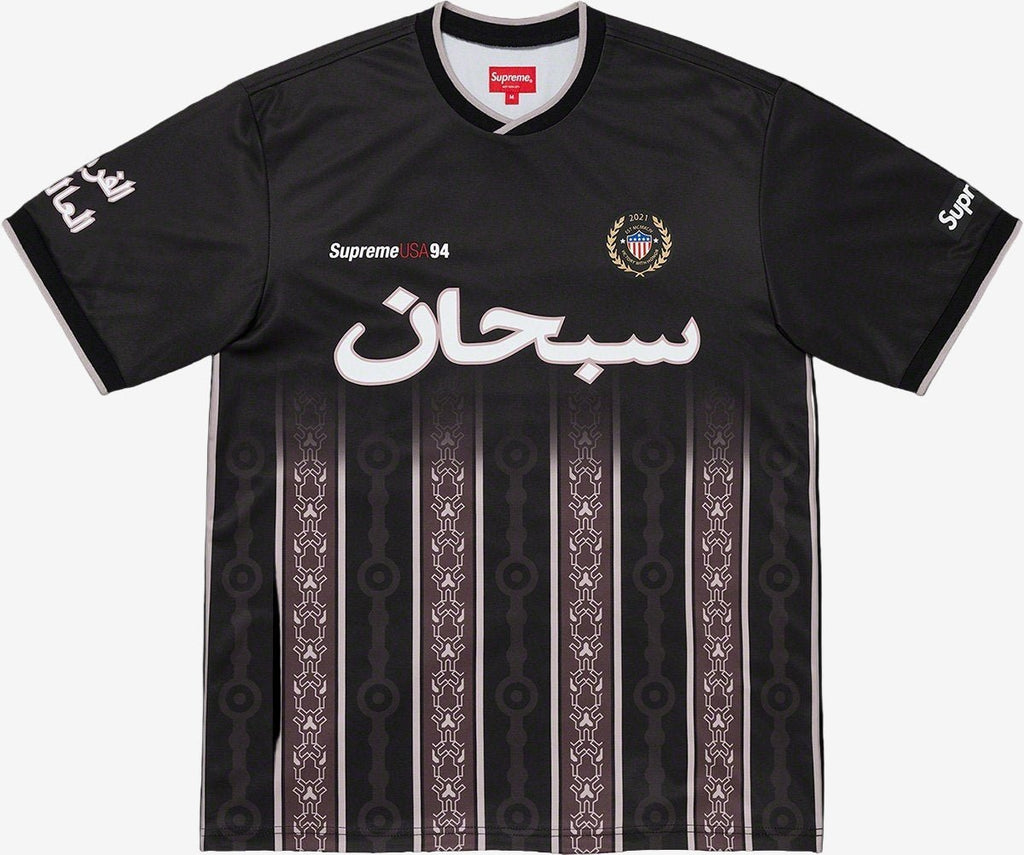 Supreme Arabic Logo Soccer Jersey Black  – sneaker autêntico da CollectKicks