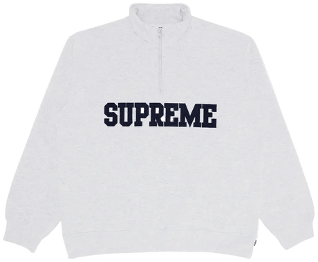 Supreme Collegiate Half Zip Pullover Ash Grey  – sneaker autêntico da CollectKicks