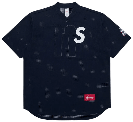 Supreme S Logo Baseball Henley Navy  – sneaker autêntico da CollectKicks