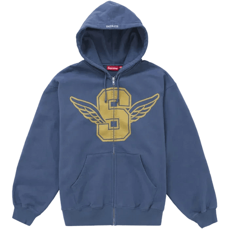 Supreme Wings Zip Up Hooded Sweatshirt Dark Blue  – sneaker autêntico da CollectKicks